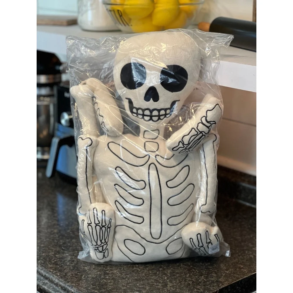 New Pottery Barn Mr Bones Skeleton Pillow